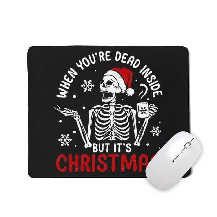 Dead Inside Christmas Skeleton Retro Xmas Gift Mousepad