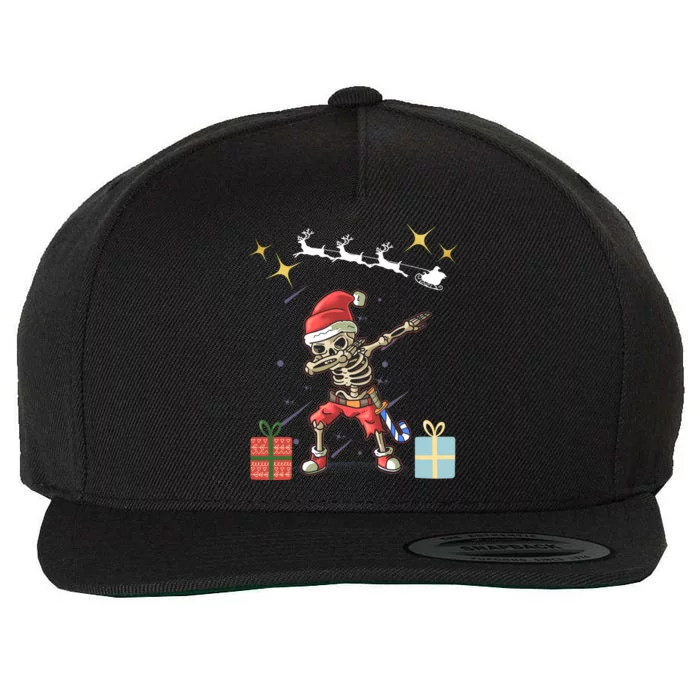 Dabbing Into Christmas: Skeleton In Santa Hat Festive Gift Wool Snapback Cap