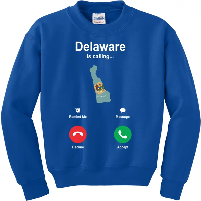 Delaware Is Calling Gift Kids Sweatshirt