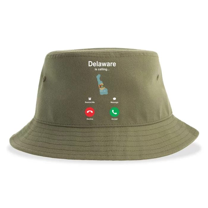 Delaware Is Calling Gift Sustainable Bucket Hat