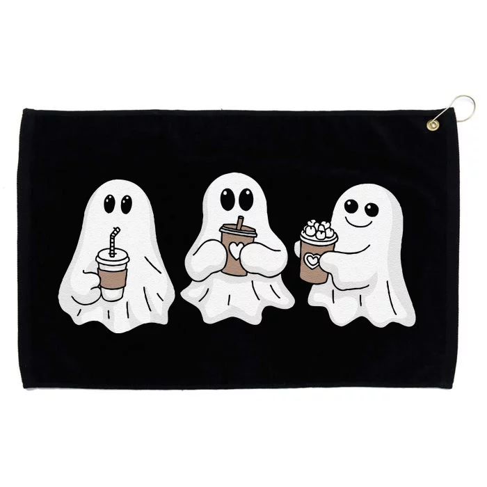 Drinking Ice Coffee Latte Beverage Ghost Halloween Grommeted Golf Towel