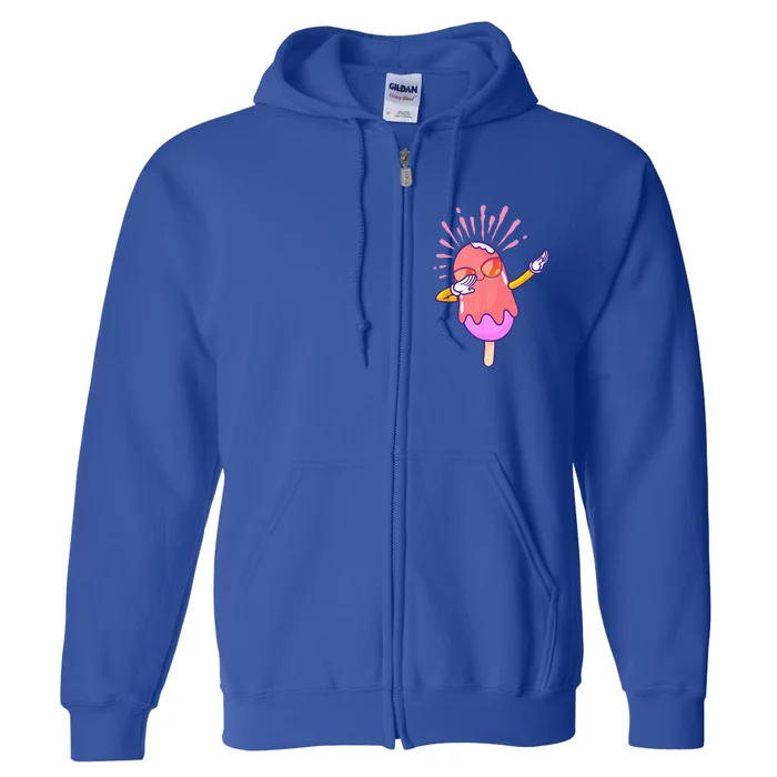 Dabbing Ice Cream Cute Ice Cream Dabbing Popsicle Full Zip Hoodie