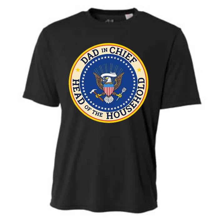 Dad In Chief Head Of Household Cooling Performance Crew T-Shirt