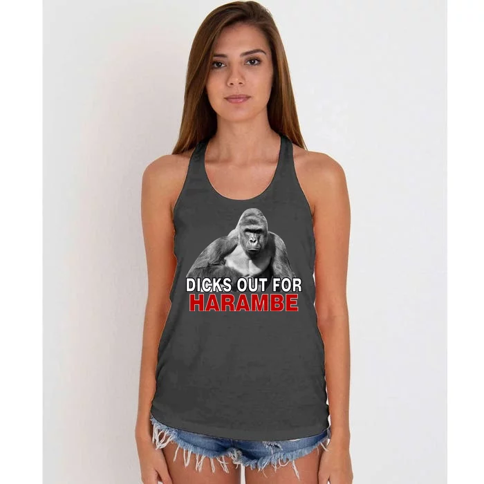 Dicks Out For Harambe Women's Knotted Racerback Tank