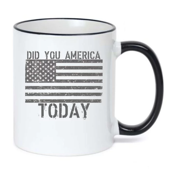 Did You America Today Distressed USA Flag Black Color Changing Mug