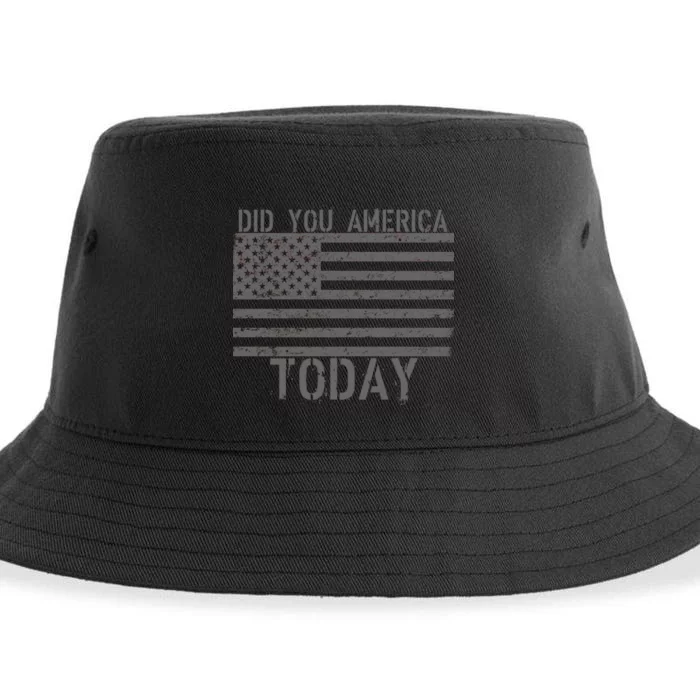 Did You America Today Distressed USA Flag Sustainable Bucket Hat