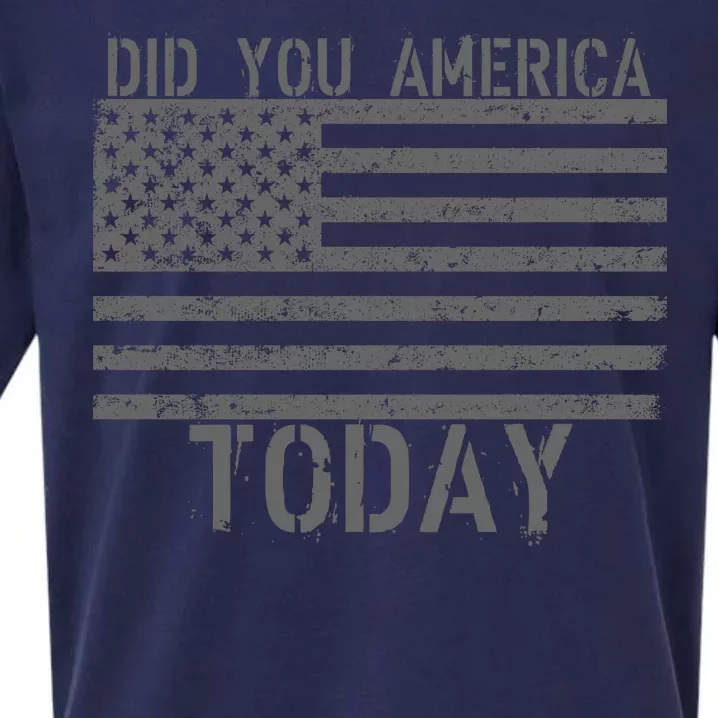 Did You America Today Distressed USA Flag Sueded Cloud Jersey T-Shirt