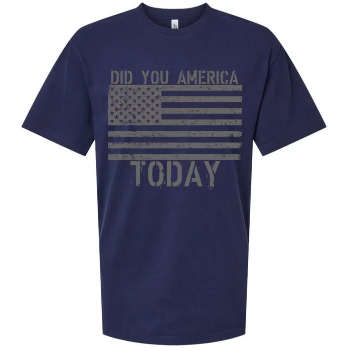 Did You America Today Distressed USA Flag Sueded Cloud Jersey T-Shirt