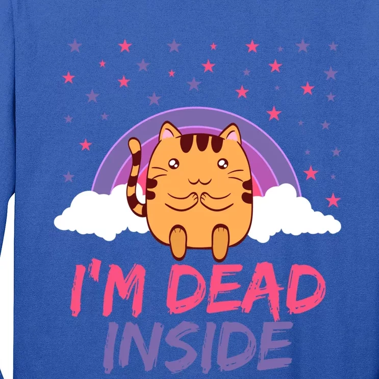 Dead Inside Depression Can Kill Design Funny Cute Cat Great Gift Long Sleeve Shirt