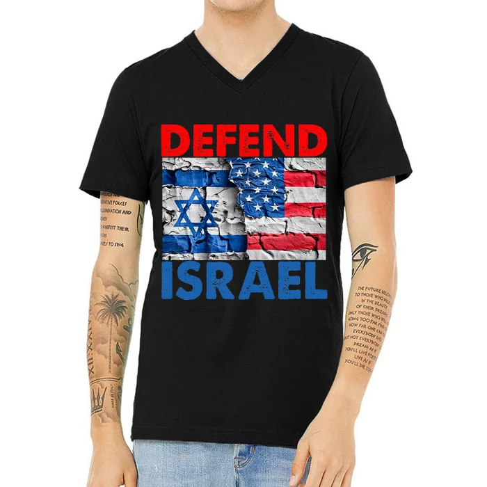 Defend Israel V-Neck T-Shirt