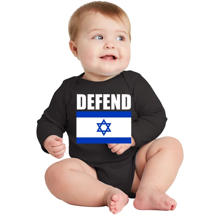 Defend Israel Baby Long Sleeve Bodysuit