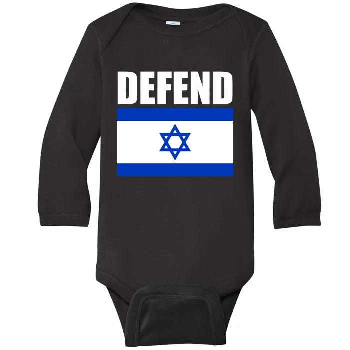 Defend Israel Baby Long Sleeve Bodysuit