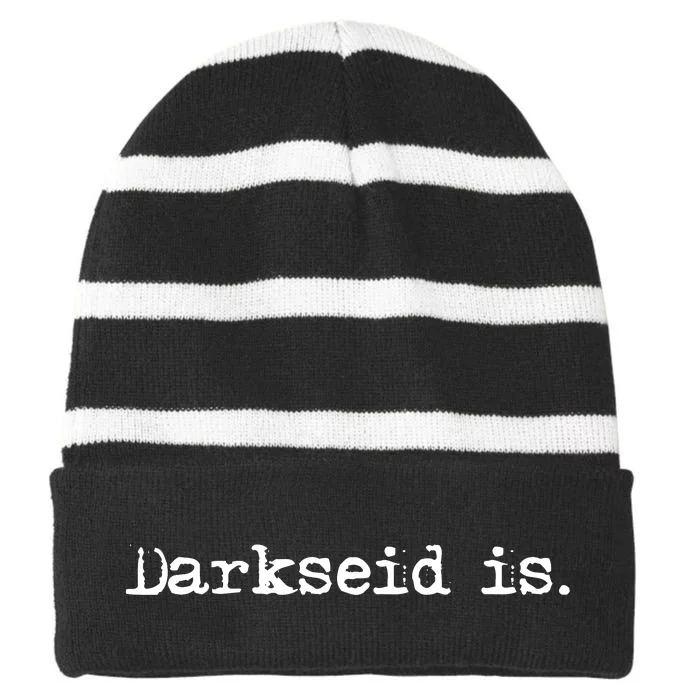 Darkseid Is Striped Beanie with Solid Band