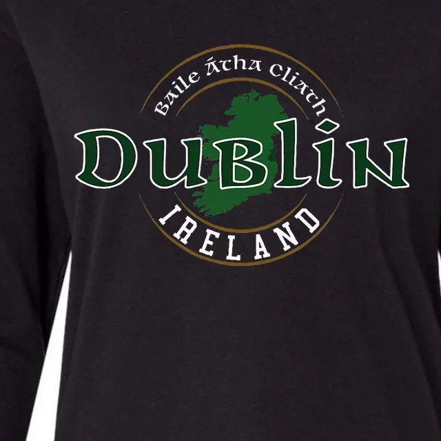 Dublin Ireland Womens Cotton Relaxed Long Sleeve T-Shirt