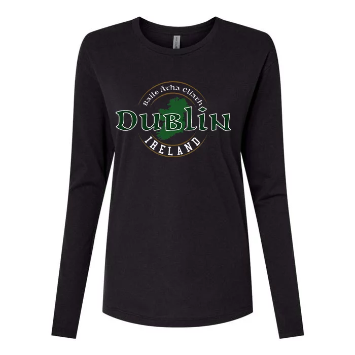 Dublin Ireland Womens Cotton Relaxed Long Sleeve T-Shirt