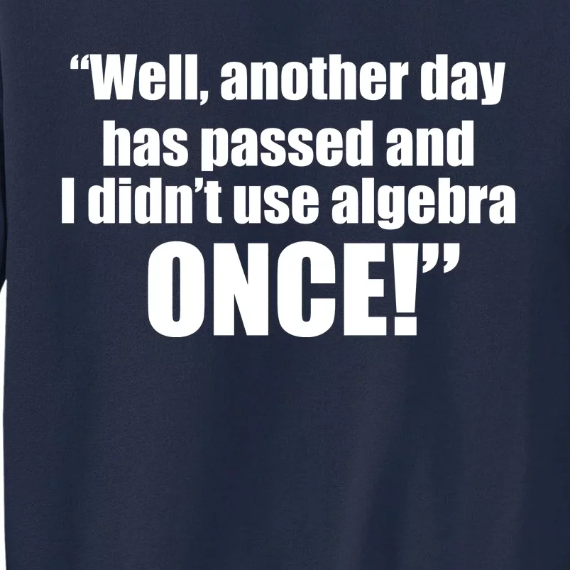 Didn't Use Algebra Today Math Irrelevance Funny Tall Sweatshirt