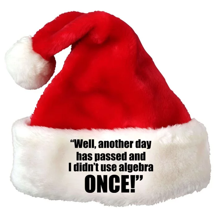 Didn't Use Algebra Today Math Irrelevance Funny Premium Christmas Santa Hat