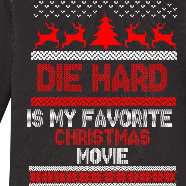 Die Hard Is My Favorite Movie Ugly Christmas Baby Long Sleeve Bodysuit