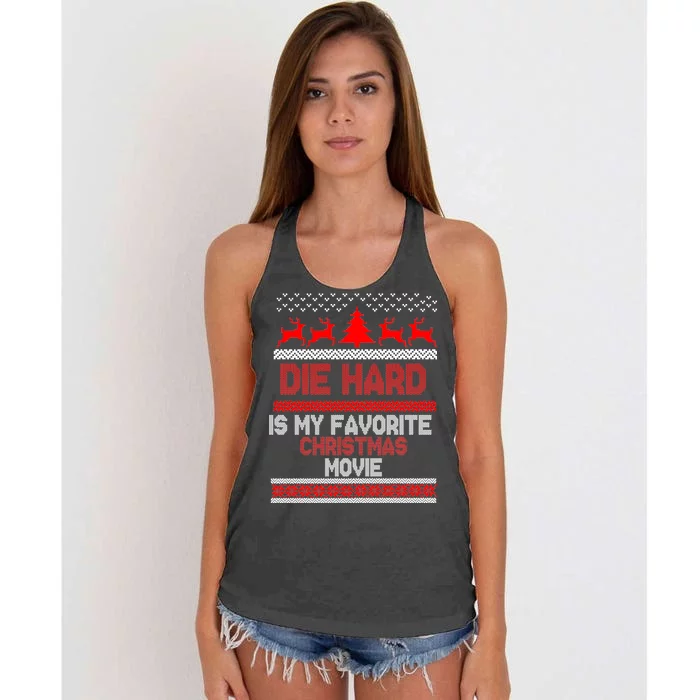 Die Hard Is My Favorite Movie Ugly Christmas Women's Knotted Racerback Tank