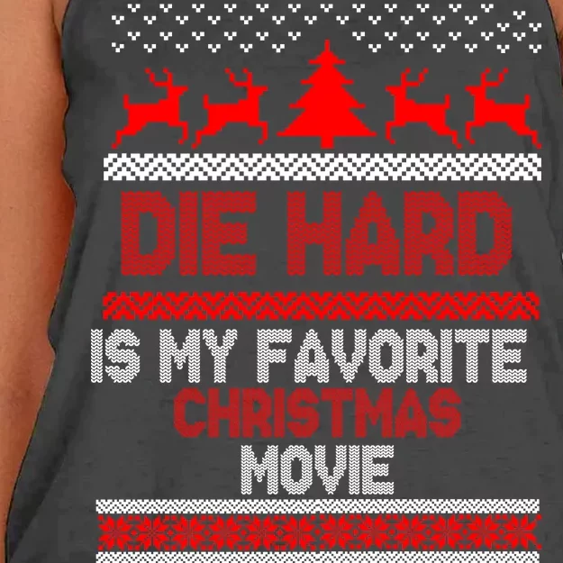 Die Hard Is My Favorite Movie Ugly Christmas Women's Knotted Racerback Tank