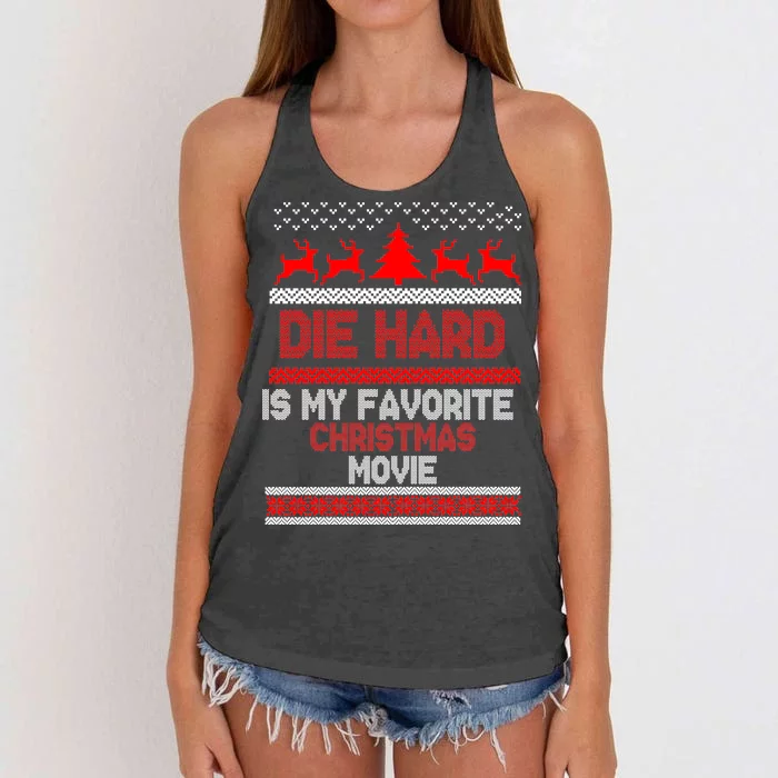 Die Hard Is My Favorite Movie Ugly Christmas Women's Knotted Racerback Tank