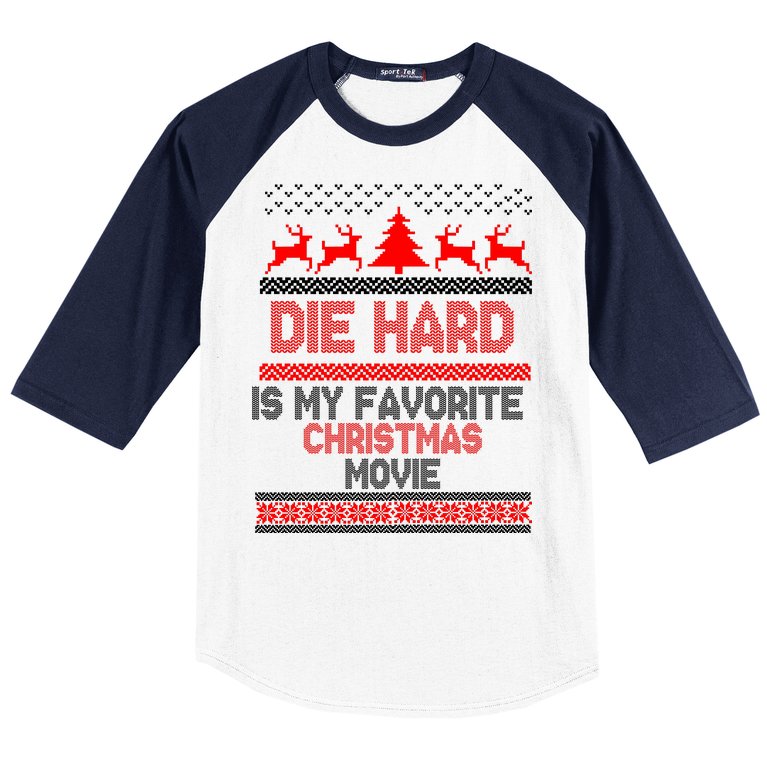 Die Hard Is My Favorite Movie Ugly Christmas Baseball Sleeve Shirt