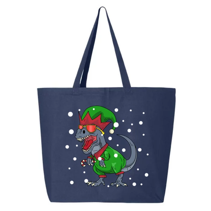 Dinosaur In Elf Costume Christmas Gnome Trex Gift 25L Jumbo Tote