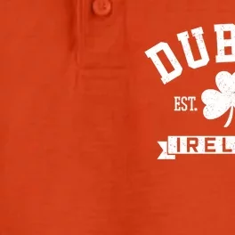 Dublin Ireland Est 988 Clover Leaf Shamrock St Patricks Day Gift Dry Zone Grid Performance Polo