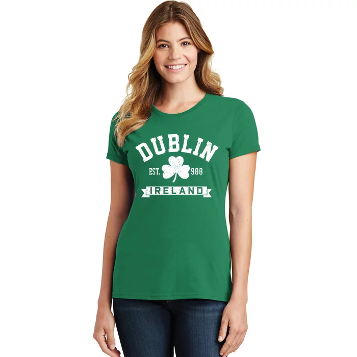 Dublin Ireland Est 988 Clover Leaf Shamrock St Patricks Day Gift Women's T-Shirt