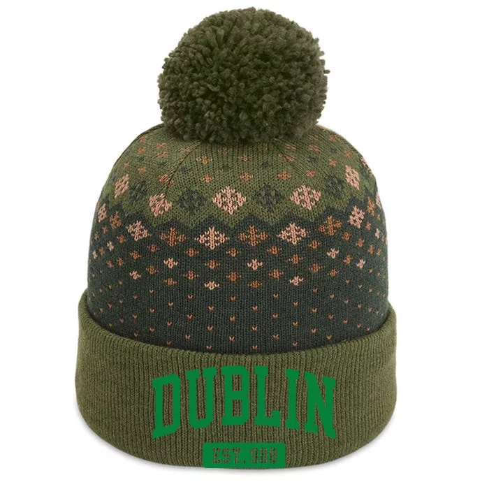 Dublin Ireland Est. 988 Irish Vintage The Baniff Cuffed Pom Beanie