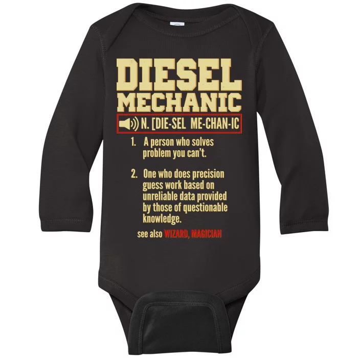 Diesel Mechanic Baby Long Sleeve Bodysuit