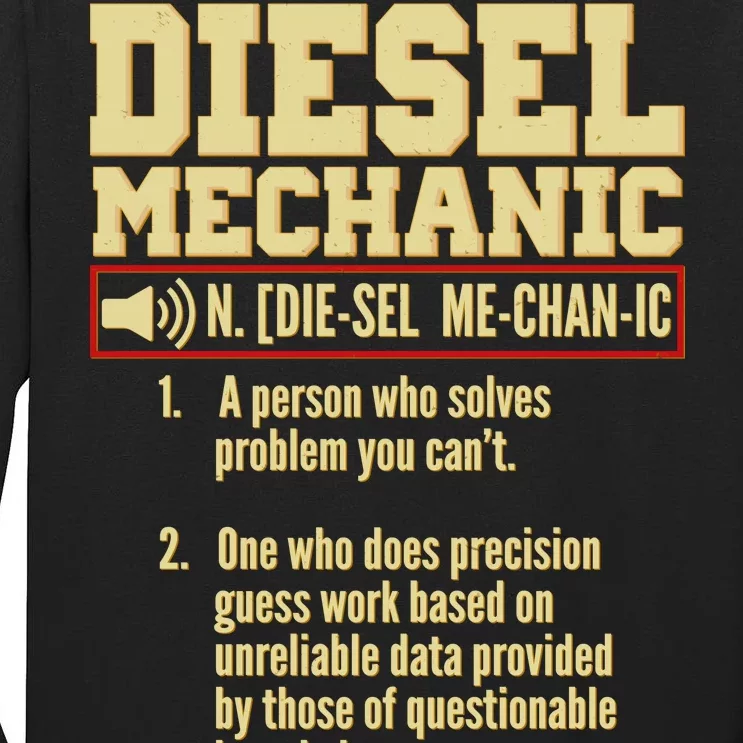 Diesel Mechanic Tall Long Sleeve T-Shirt