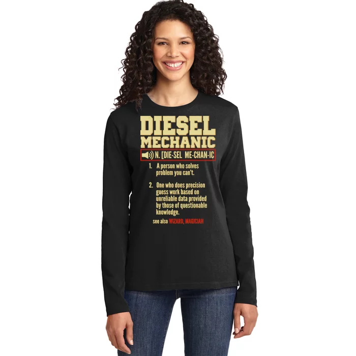 Diesel Mechanic Ladies Long Sleeve Shirt