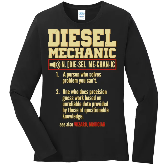 Diesel Mechanic Ladies Long Sleeve Shirt