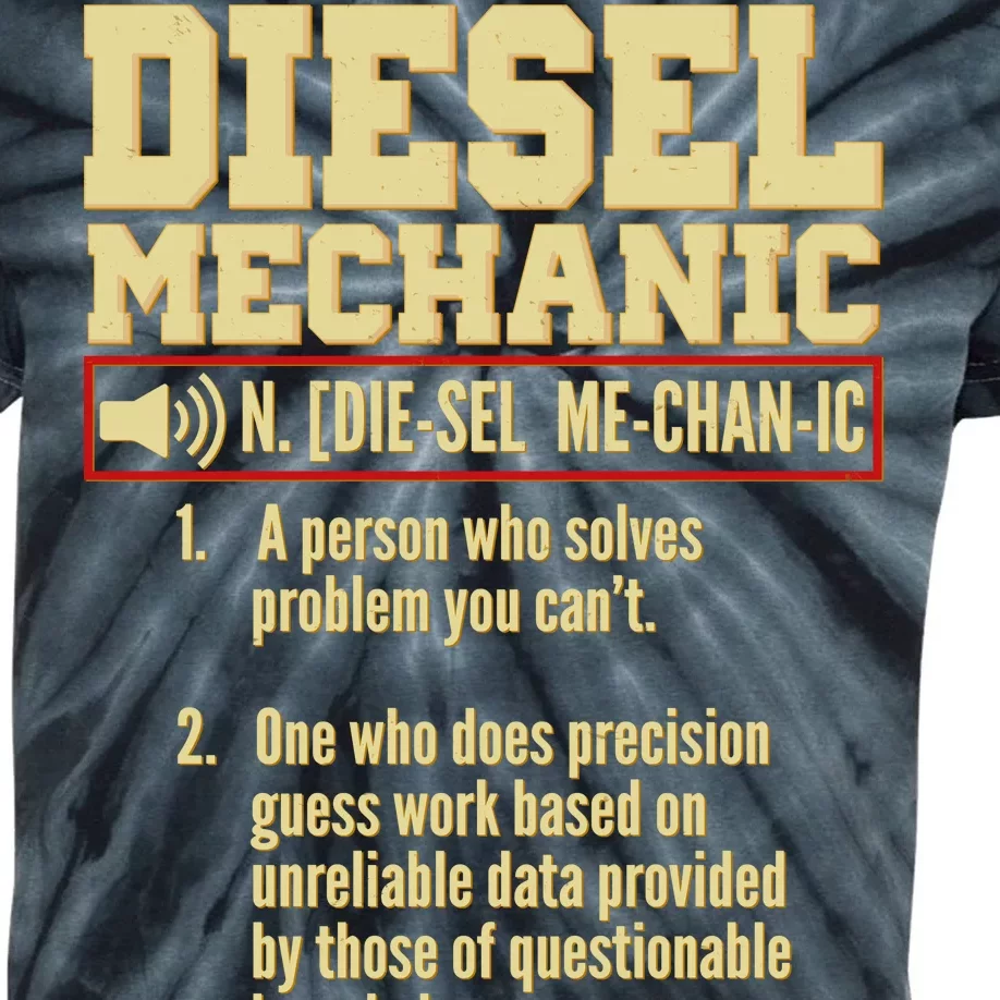 Diesel Mechanic Kids Tie-Dye T-Shirt