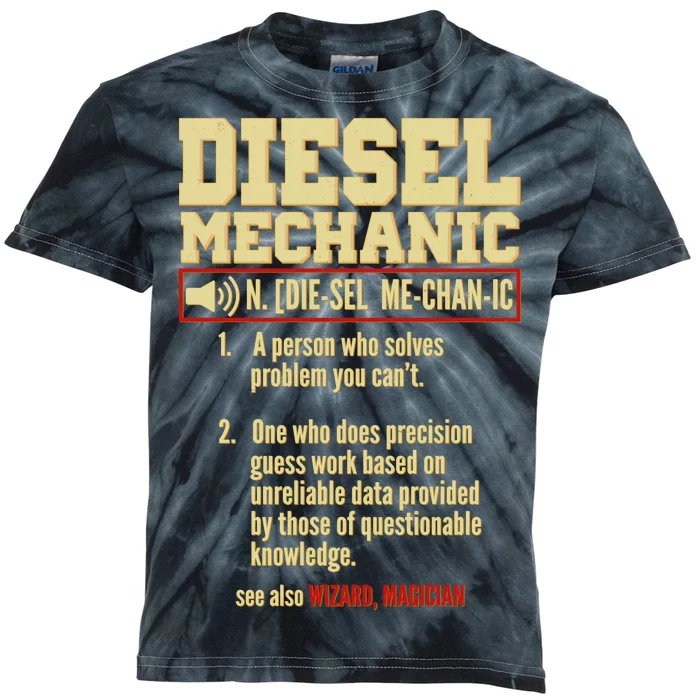 Diesel Mechanic Kids Tie-Dye T-Shirt