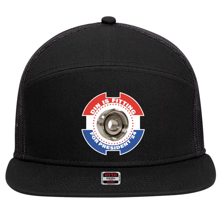 Din Is Fitting For President 24 7 Panel Mesh Trucker Snapback Hat