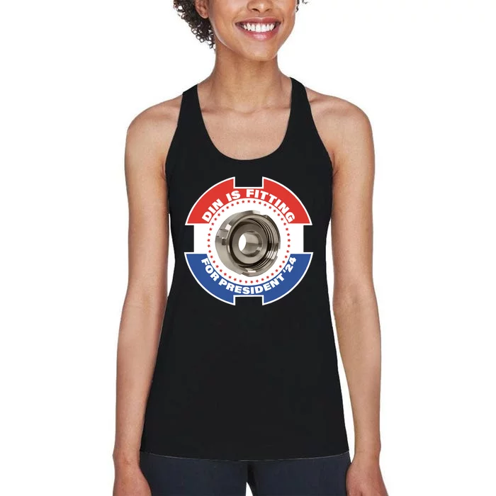 Din Is Fitting For President 24 Women's Racerback Tank