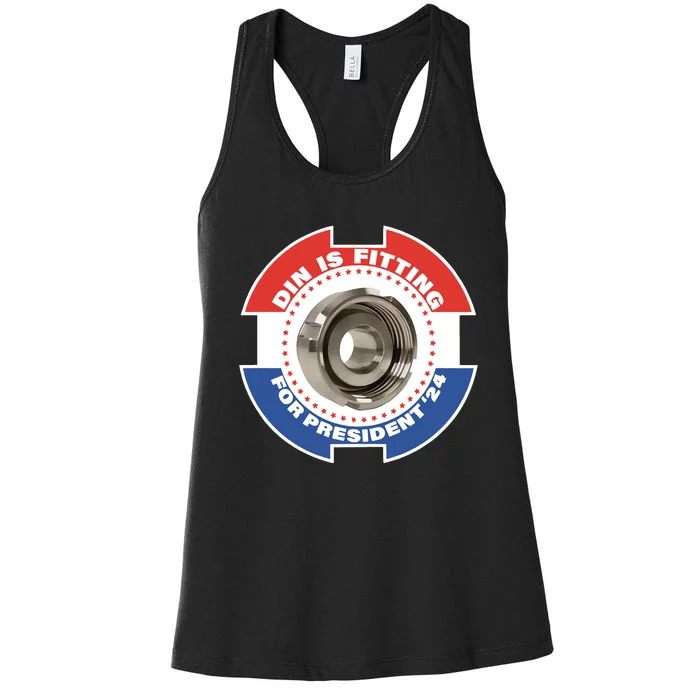 Din Is Fitting For President 24 Women's Racerback Tank