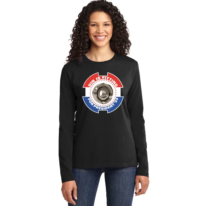 Din Is Fitting For President 24 Ladies Long Sleeve Shirt