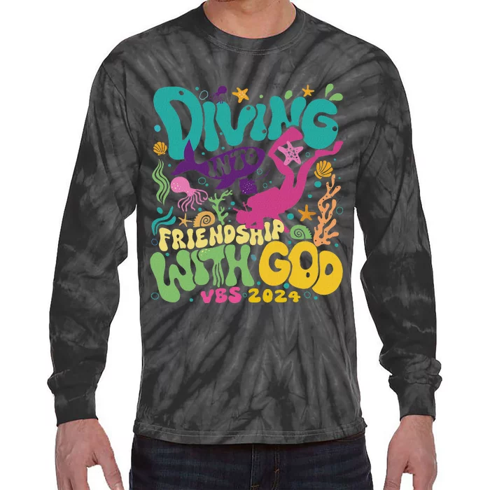 Diving Into Friendship With God Scuba Vbs 2024 Christian Tie-Dye Long Sleeve Shirt