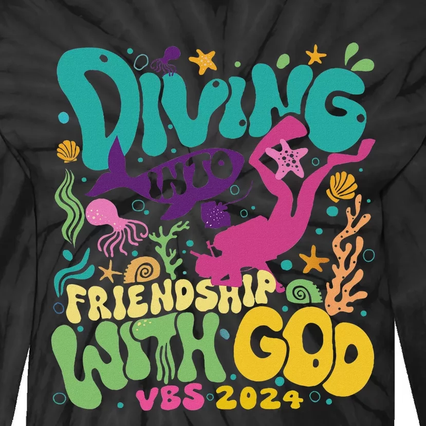 Diving Into Friendship With God Scuba Vbs 2024 Christian Tie-Dye Long Sleeve Shirt