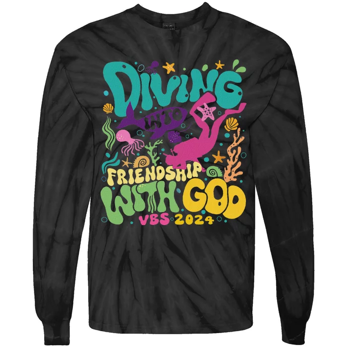 Diving Into Friendship With God Scuba Vbs 2024 Christian Tie-Dye Long Sleeve Shirt