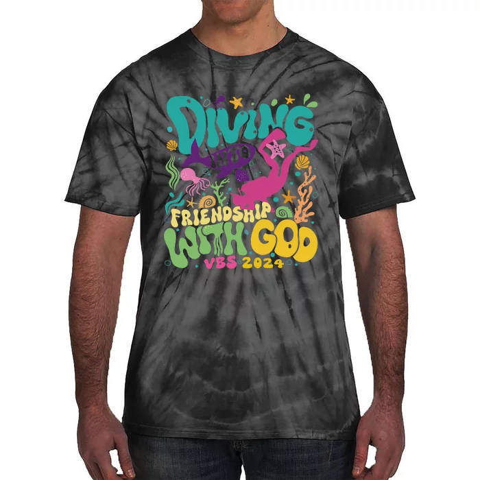 Diving Into Friendship With God Scuba Vbs 2024 Christian Tie-Dye T-Shirt