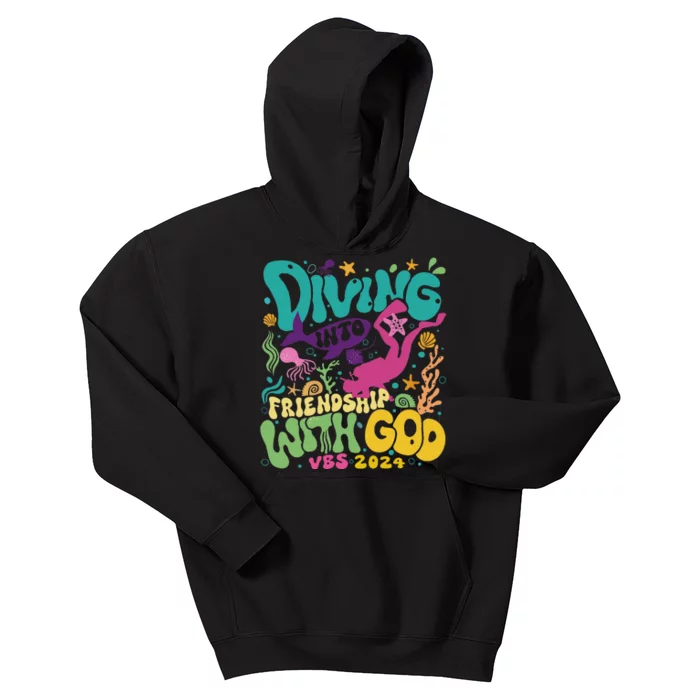 Diving Into Friendship With God Scuba Vbs 2024 Christian Kids Hoodie