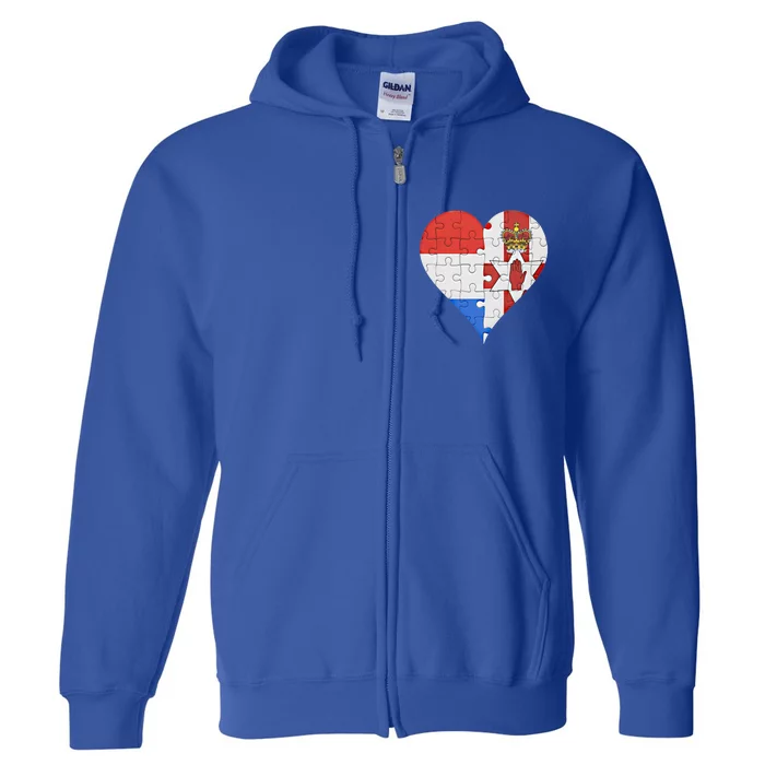 Dutch Irish Flag Heart Gift Full Zip Hoodie