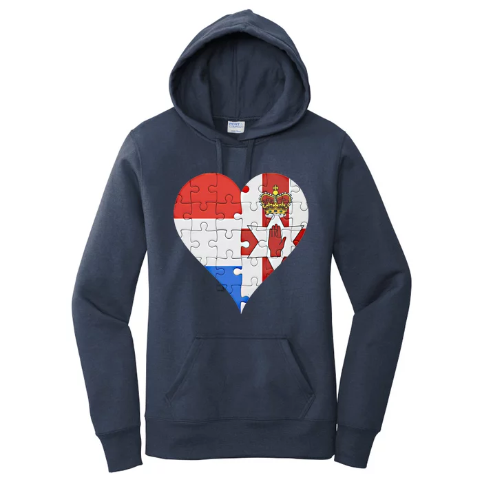 Dutch Irish Flag Heart Gift Women's Pullover Hoodie