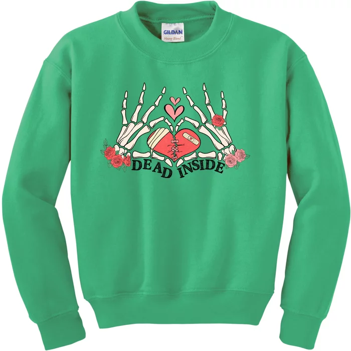 Dead Inside Funny Valentine Gift For Valentine Day Kids Sweatshirt