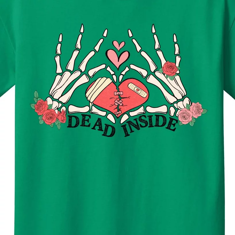 Dead Inside Funny Valentine Gift For Valentine Day Kids T-Shirt