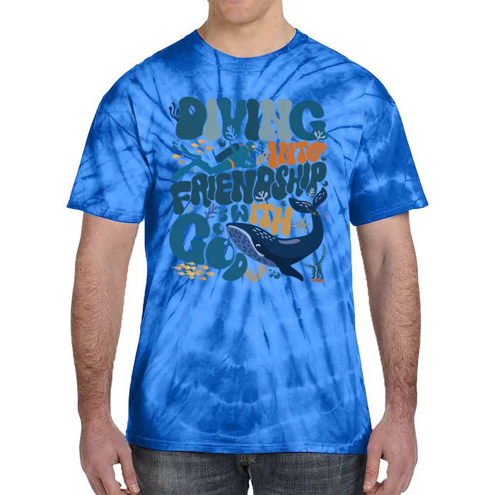 Diving Into Friendship With God Scuba Vbs 2024 Christian Gift Tie-Dye T-Shirt